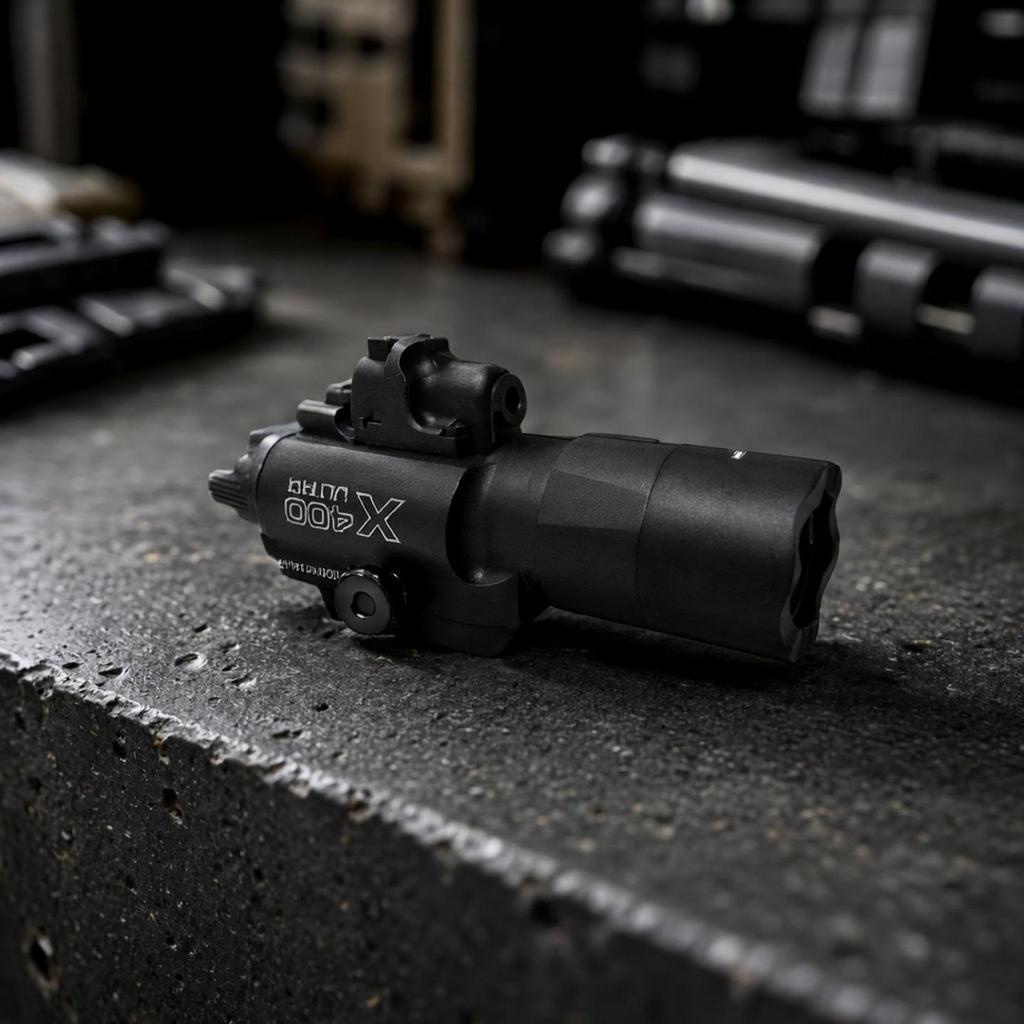 Nylon X400 2-in-1 IR Flashlight & Toy Gun Tactical Light with Button Battery