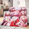 Darling in the Franxx Flannel Blanket Beautiful Print Perfect For Home Bed Sofa Chair Travel Picnic -HE8