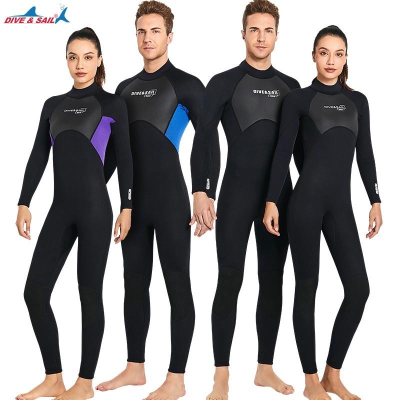 3mm Neoprene Wetsuit Men Women - Full Body Long Sleeve Dive Surf Suit Winter Warmth Snorkeling