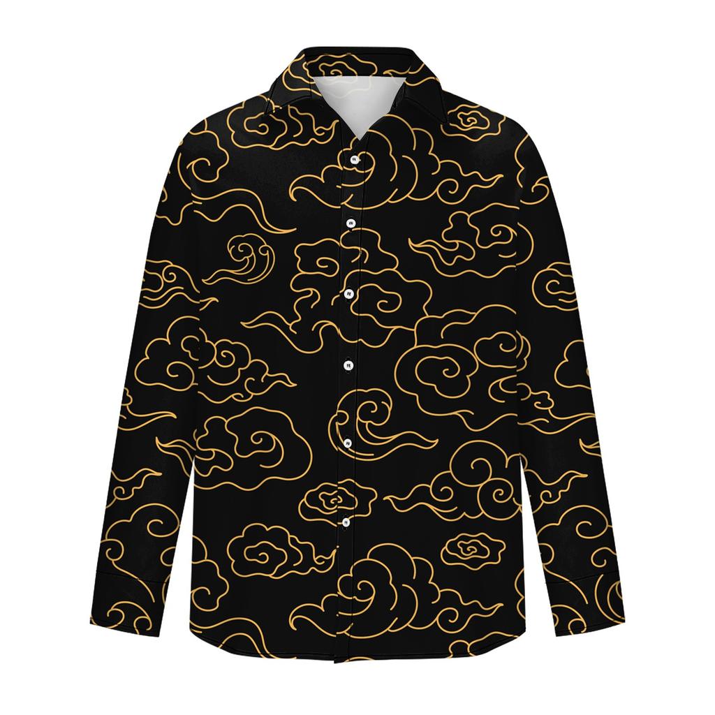 Мужская летняя новая свободная рубашка с длинным рукавом с принтом, кардиган, пляжная рубашка