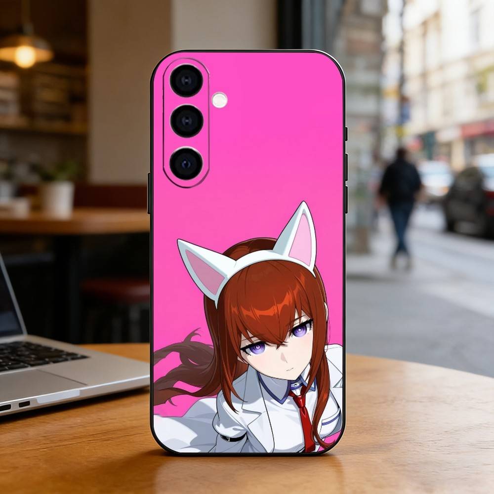 Steins Gate Kurisu Makise Phone Case For Samsung Galaxy A73,A72,A71,A70,A53,A52,A51,Soft Silicone Black Cover