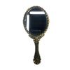 Antique Vintage Floral Oval Mirror Portable Ladies Hand-held Travel Glass Makeup Tool Decorative Objects