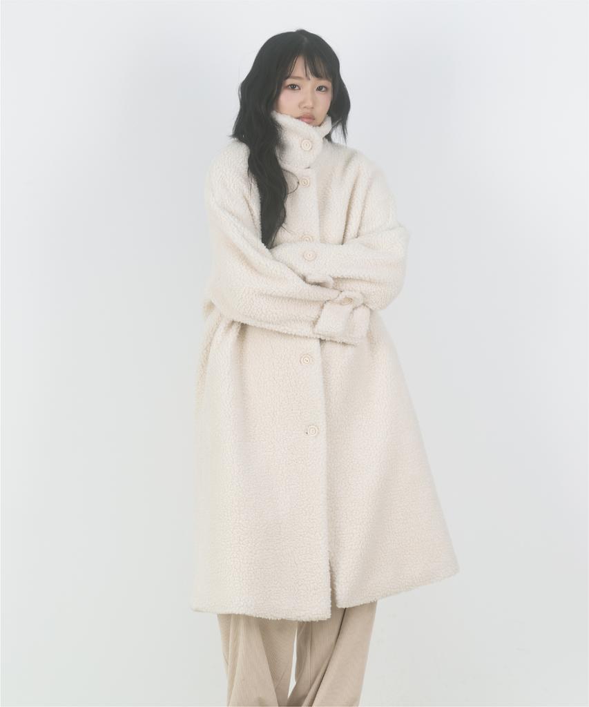 NAAIEEN Heavy Fleece High-Neck Long Coat