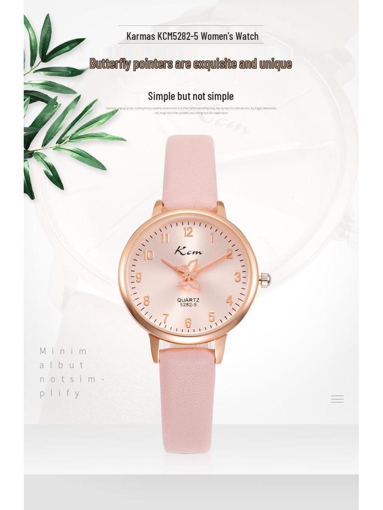 Женские водонепроницаемые часы с циферблатом-бабочкой - Модные, простые часы для студентов