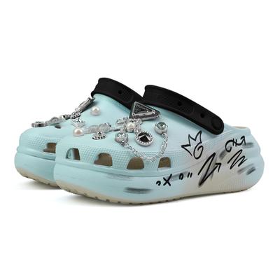 Crush Clog Diamond EVA Пара Уличный Хип-Хоп Граффити Американская Декоративная Пряжка Дырочные Туфли Унисекс Бледно-бирюзовый