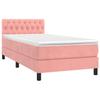 3141466 vidaXL Divan Bed with Mattress Pink 90x200 Cm Velvet