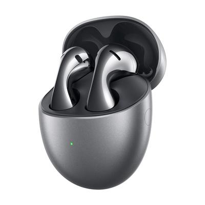 Huawei FreeBuds 5 Настоящие Беспроводные Bluetooth Шумоподавляющие Мощные Адаптивные Элегантные Изогнутые IP54 Морозно-Серебристые Японские Наушники, Открытые, Внутриканальные, С Шумоподавлением,