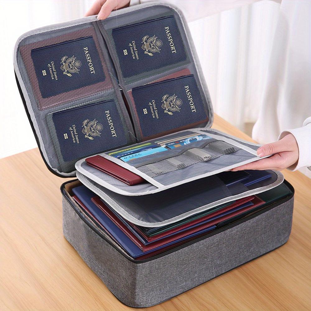 1pc Document Bag With Combination Lock, 3-Layer File Storage Case With Zipper, Organizer Bag For Laptop, Files