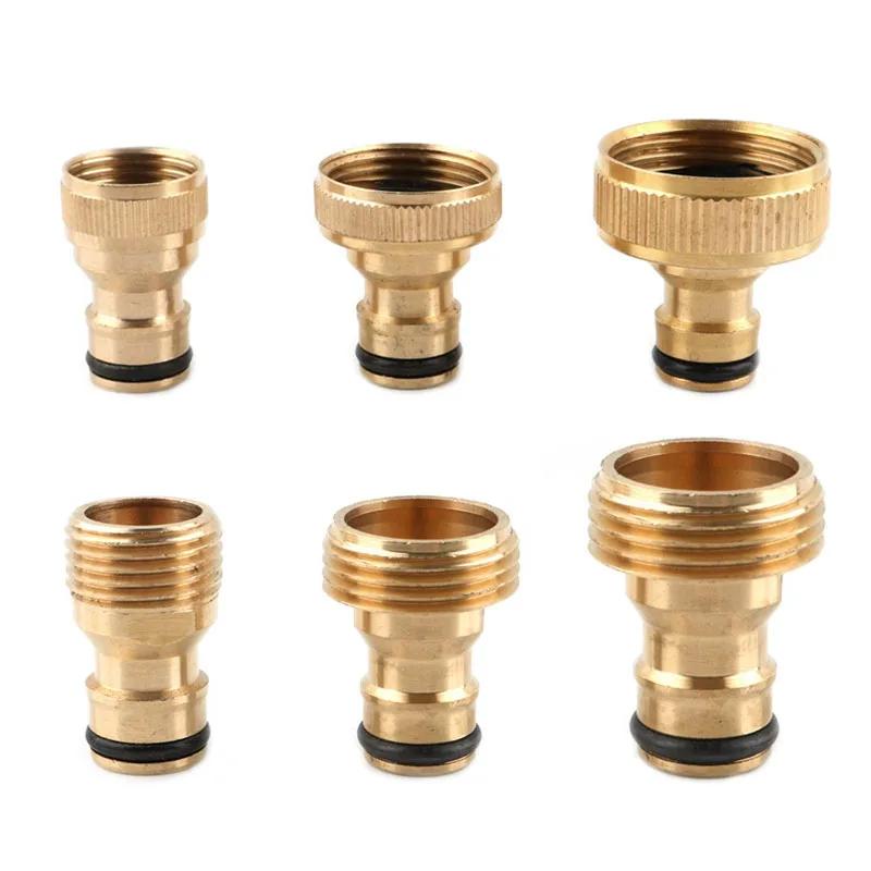 Thread Tap Quick Connector Brass 1/2" 3/4“ 1" Male Female Copper Hose Coupling Adapter Garden Tubing Repair Watering Gun System