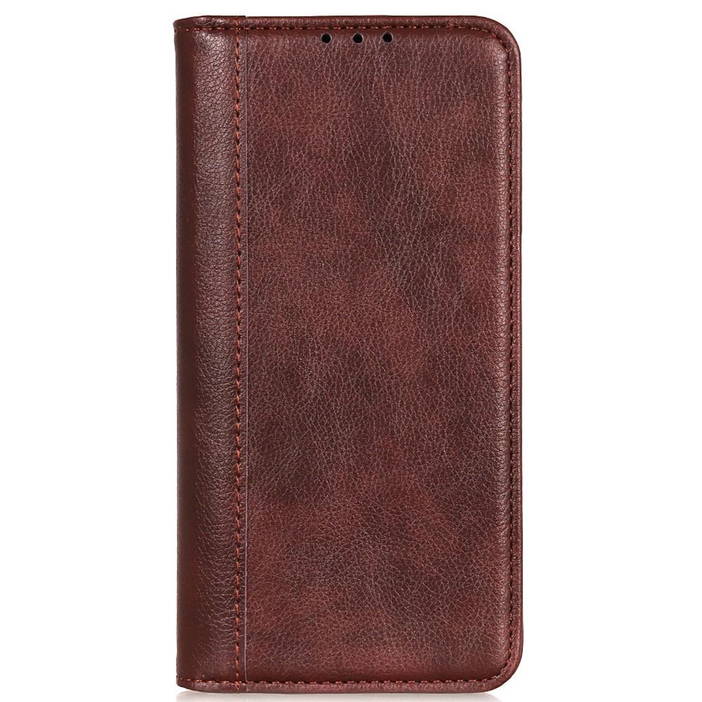 Case for Xiaomi Redmi Note 13 Pro 4G / Poco M6 Pro 4G, Wallet Litchi Leather, Brown