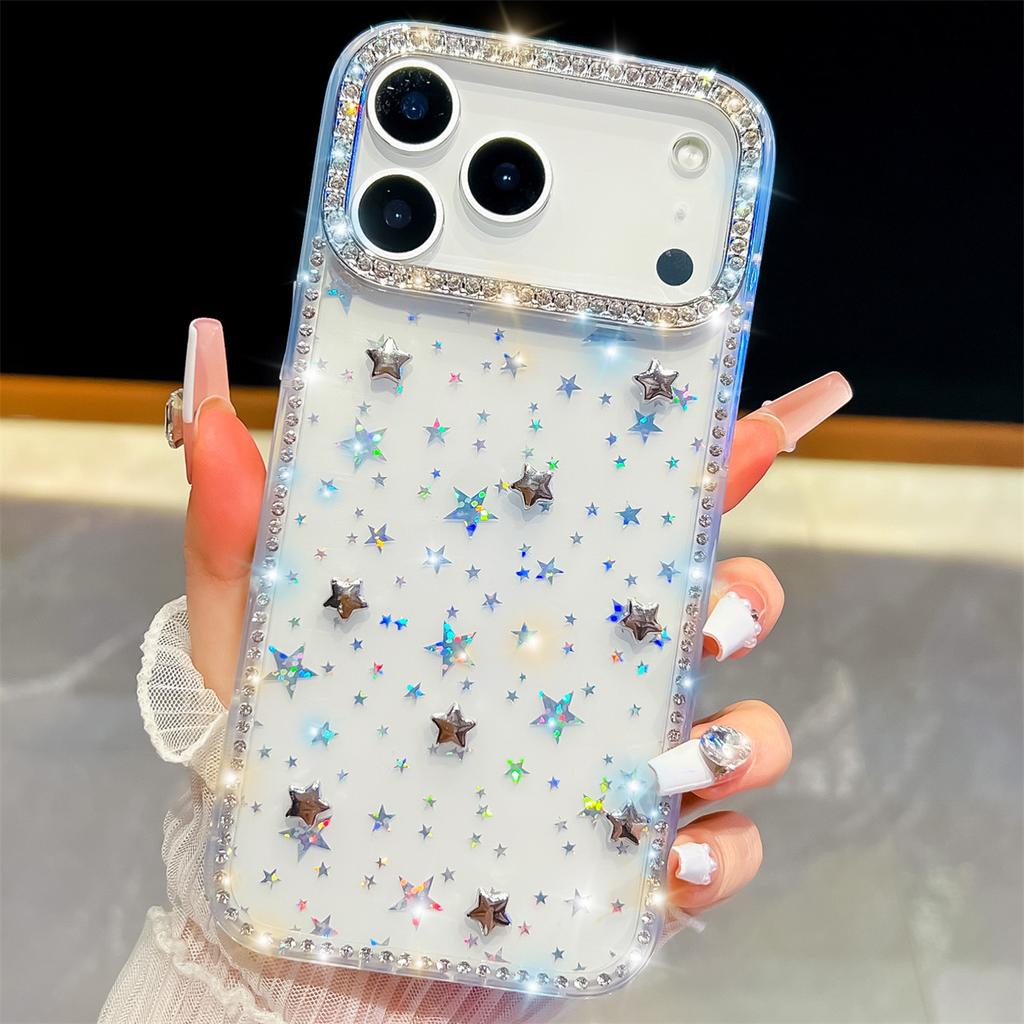 Чехол для телефона ручной работы с блестящими бриллиантовыми звездами, IMD, совместимый с сериями iPhone 13, iPhone 14, iPhone 15, iPhone 16, iPhone 17