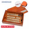 ZONESUN Набор форм для горячего тиснения букв из латуни, 6 мм, с деревянным ящиком, шрифт Time New Roman