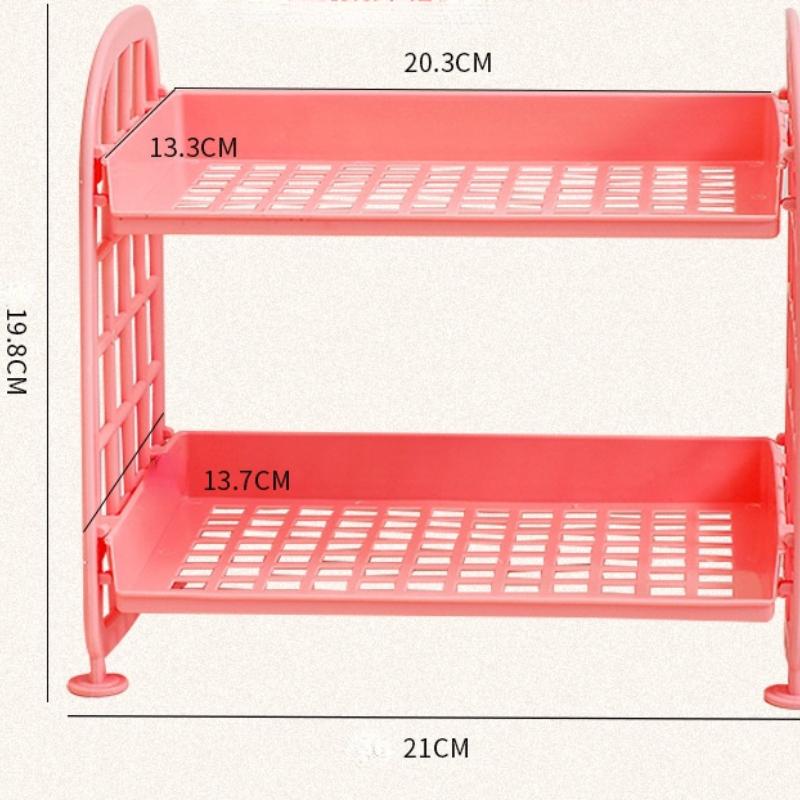 Cosmetic Jewelry Double-layer Folding Storage Rack Simple Home Desktop Bathroom Rack