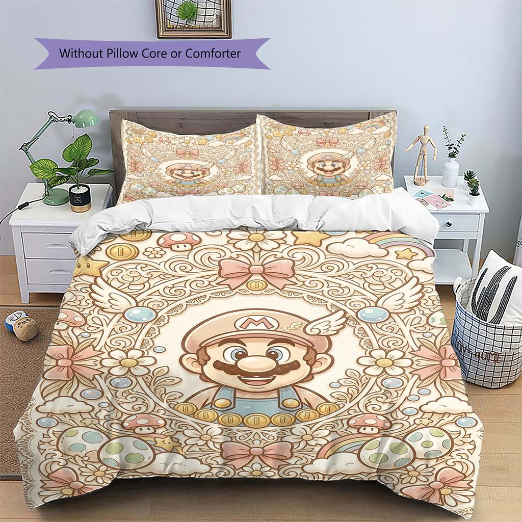 Mario Retro Duvet Cover & Pillowcases, Mario Fan Nostalgic Bedding, Perfect Gift.chl