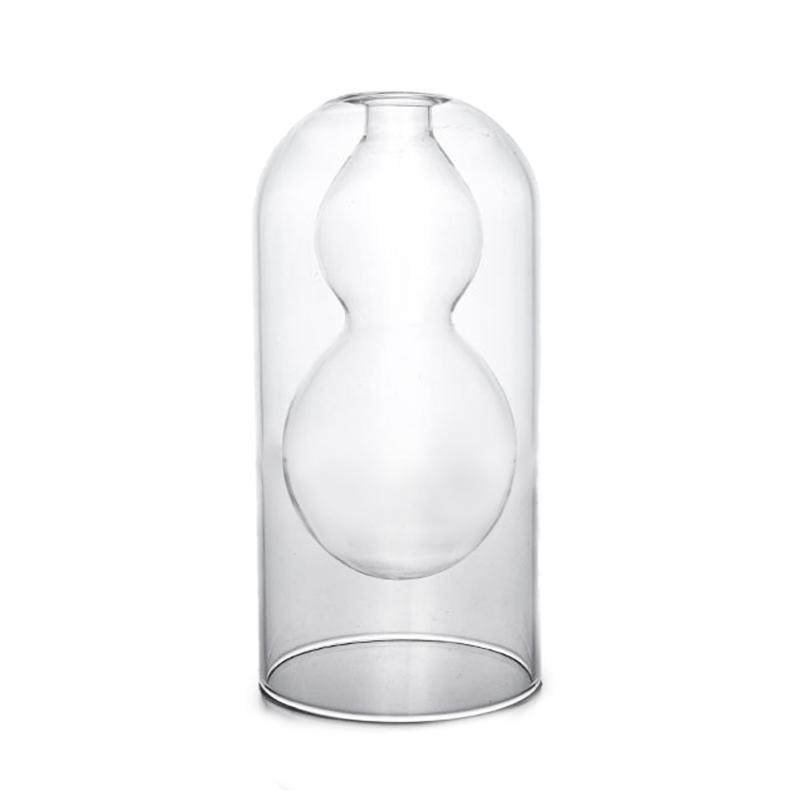 Двухслойная прозрачная стеклянная ваза, диффузор для ароматерапии, бутылка для ароматерапии в форме тыквы