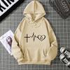Women's Hoodie High Street Unisex Style Double Pockets Sweatshirts Outerwear Heart Print Women's Clothing