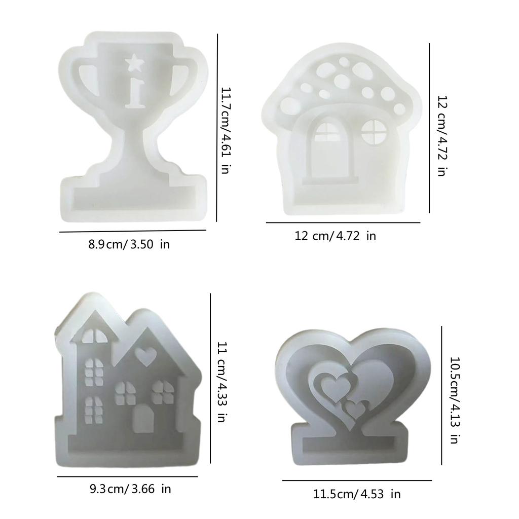 Trophy Silicones Molds for Art Craft Mushroom House Resins Molds Pig Silicones Molds Cupcake Gift Case Silicones Molds