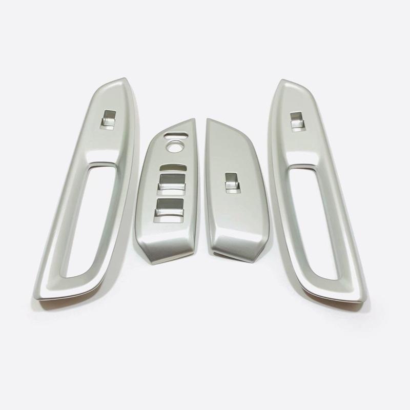 Car Door Armrest Panel Cover Window Glass Lift Switch Button Trims For Honda Fit Jazz GR RHD ABS Carbon Fiber Accessories