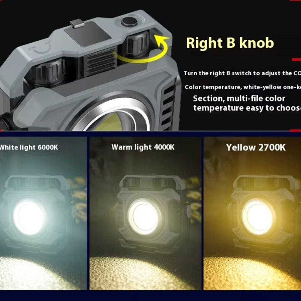 5000mAh Battery Mini Magnetic Working Light Waterproof Rechargeable Camping Torch Floodlight Strong LED Stepless Dimming
