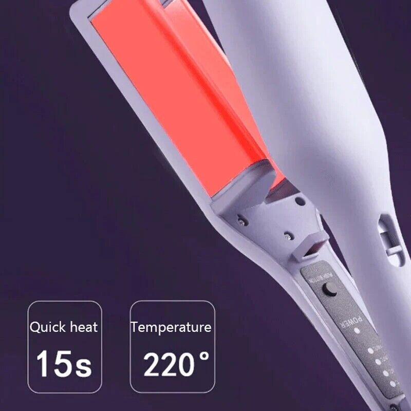 Французская щипцы для завивки яичных рулетов с водяной рябью, V-образная ионная щипцы для завивки волос