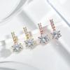 Japanese and Korean Version Full Diamond Tassel Earrings for Women's Anti-allergic Earrings