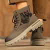 Ретро мужские ботильоны Водонепроницаемые повседневные кожаные ботинки Высокие ботинки для мужчин Нескользящие рабочие ботинки