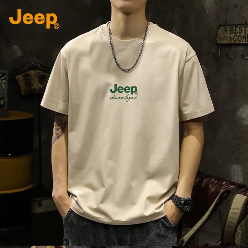 Jeep Мужская футболка из 100% хлопка, свободный крой, короткий рукав