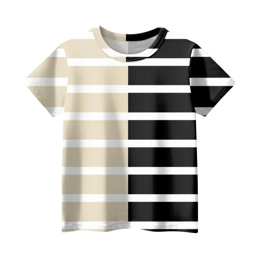 Детская модная повседневная футболка с коротким рукавом и круглым вырезом