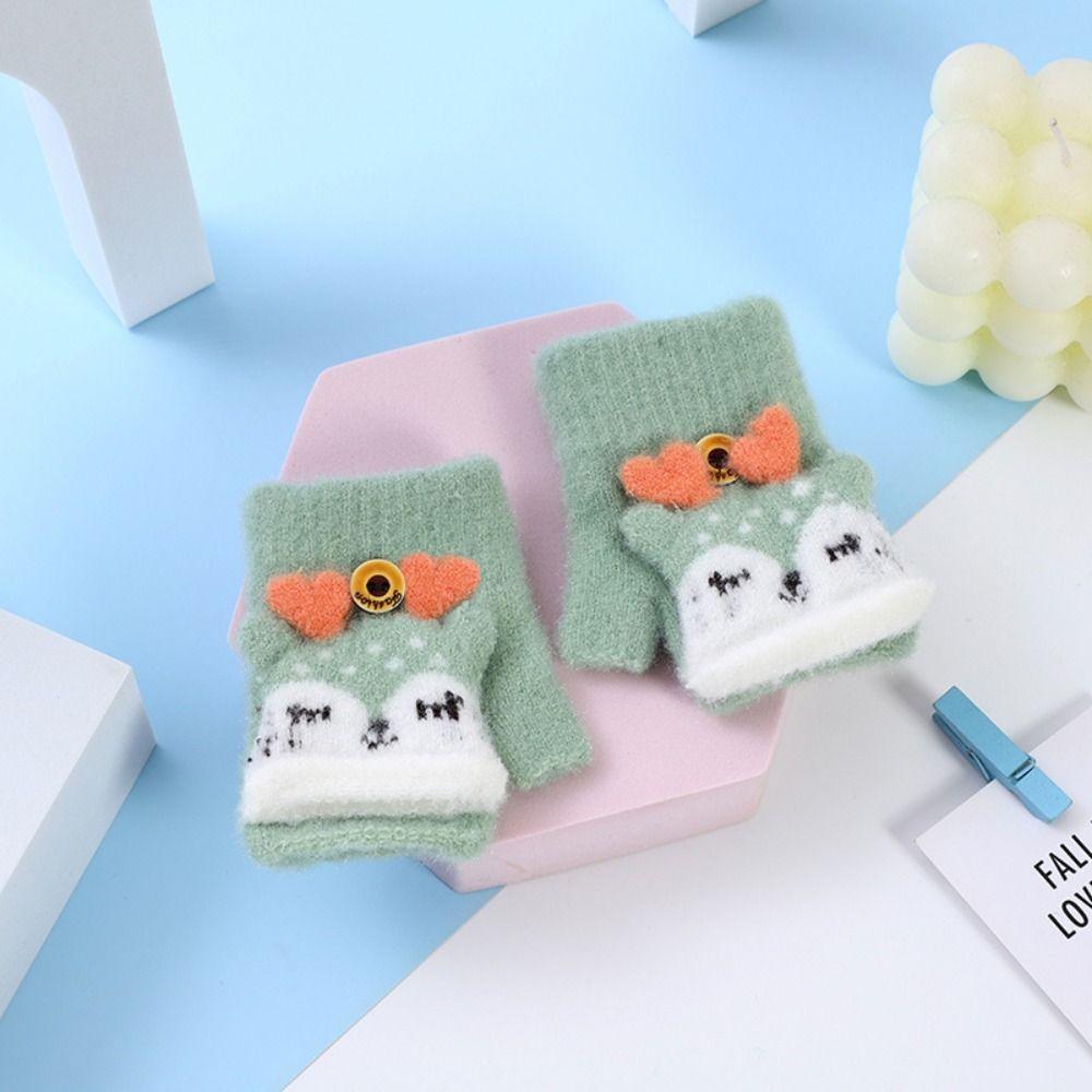 Fingerless Knitting Mittens Thick Mitten Lovely Kids Gloves Baby Kids