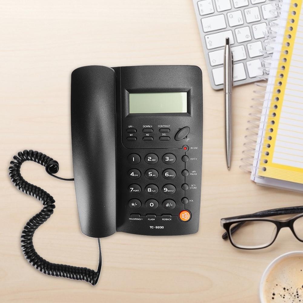 TC 9200 ABS Black Hands Free Caller Identification Family Business Office Hotel Fixed Landline Telephone