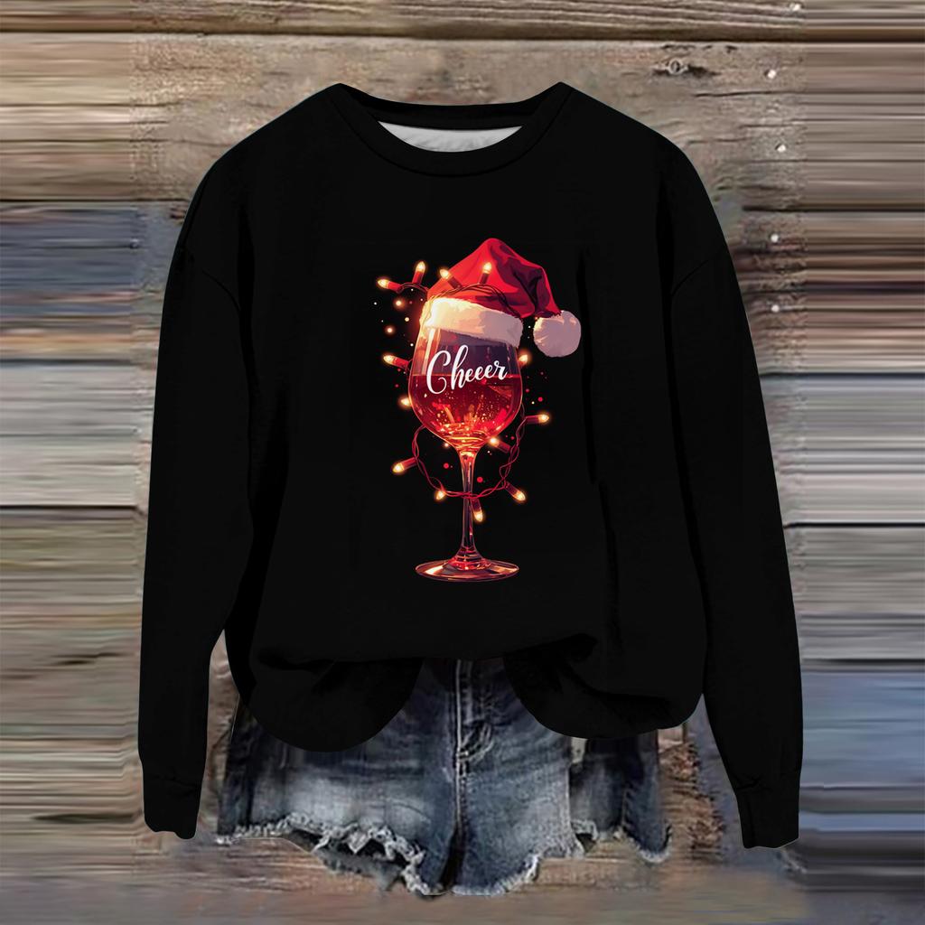 Женская мода с принтом, длинный рукав, свободный круглый вырез, свитшот, осень