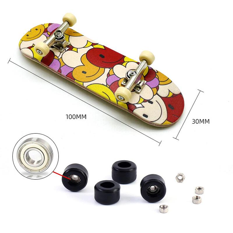Finger Skateboard Bearing Wheels Skid Pad Maple Wood Finger Skateboard Alloy Stent Novelty Kids Toys