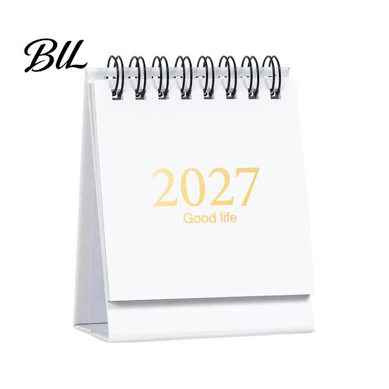 Academic Year Desktop Planner 2027-2028 Mini Standing Flip Desk Calendar, 18 Month from Jan. Professional Planning Calendar 2027 to Jun. 2028, Pocket