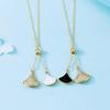 Fan-Shaped Pendant Shell Necklace with Rhinestone Skirt Design - Clavicle Chain Gift for Women and Girls