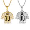 Новые хип-хоп ювелирные изделия полностью бриллиантовое футбольное падение клей № 30 джерси кулон ожерелье