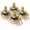 CTS 450G A250K Solid Brass Short Shaft 1/4" 10% A-Curve Potentiometer for Electric Guitar and Bass (Set of 4)