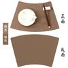 Double-layer retro cowhide pattern round table mat, high-grade leather western dining mat, thermal insulation square dining table mat, advanced sense