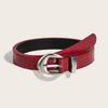PU Leather Women's Belt Y2k Dress Jeans Belt Fashionable Thin Waist Belt  For Girls