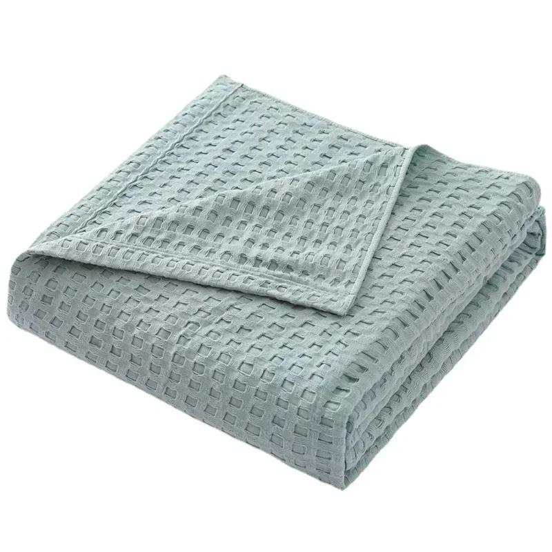 2024 Air Conditioning Blanket Office Nap Air Conditioning Blanket Japanese Style Blanket Solid Color Towel Quilt Knitted Blanket