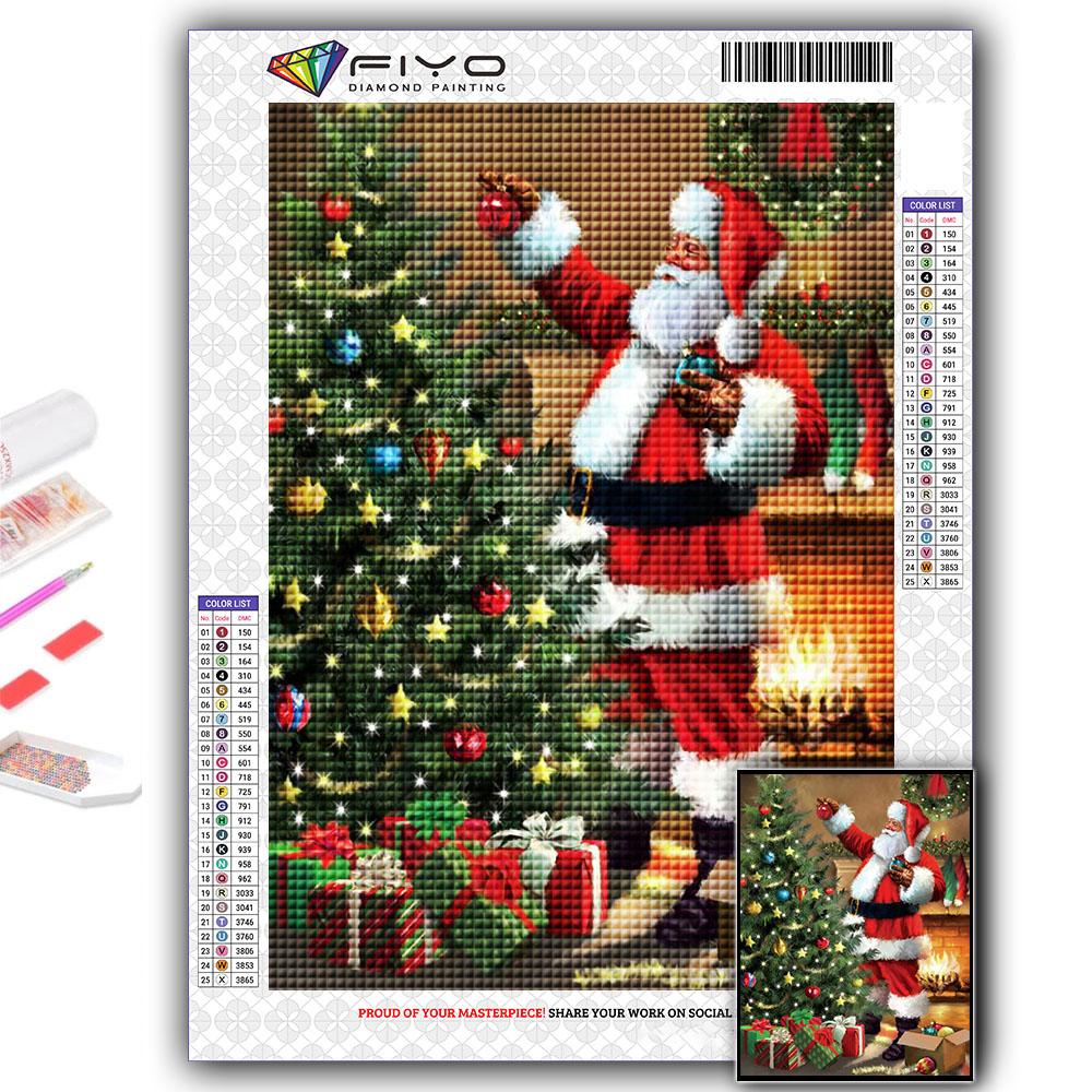 5D DIY Алмазная картина вышивка крестиком Рождественская елка Санта-Снеговик Алмазная вышивка Мозаика Настенное украшение дома