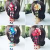Japanese Kimono Handmade Fabric Flower Folding Fan Hair Accessories Clip Tassel Headwea Headdress Barrette Yukata Festvial Deco