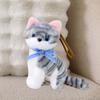 Fluffy Small Cat Plush Keychain Lifelike Simulated Cat Plush Doll Cat Plush Bag Pendant  Friend