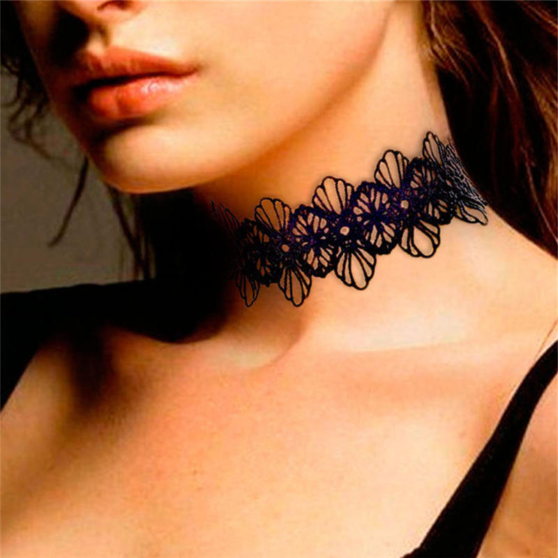 Lace Retro Tattoo Choker Boho Neck Dress Vintage Gothic Necklace Chain Jewelry