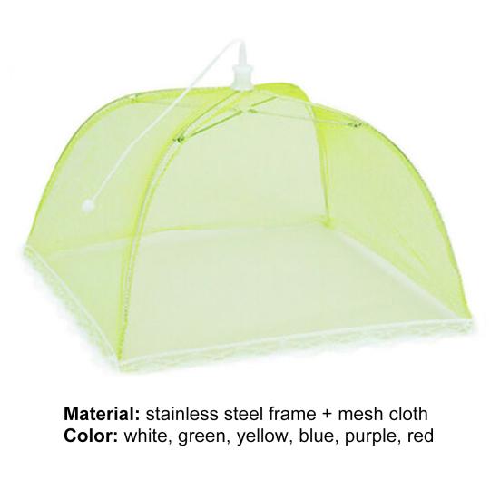 Складная крышка для еды, сетчатая ткань большой емкости, съемная портативная крышка для посуды в стиле зонтика для кухни