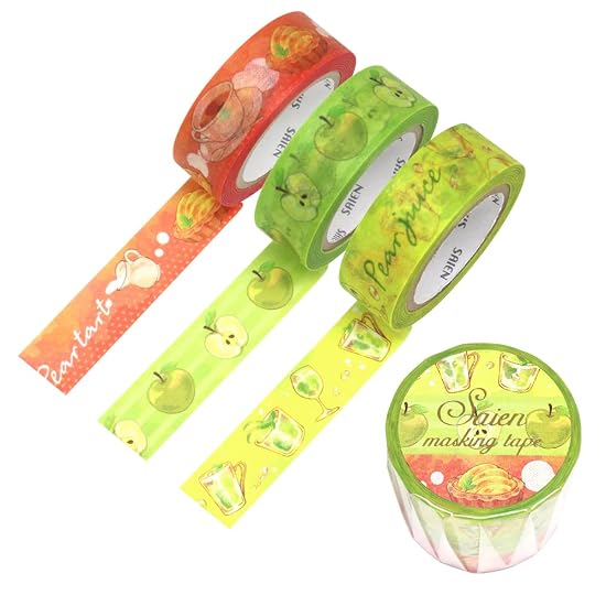 Японская маскирующая лента Kamiiso Sansho Washi *Сделано в Японии* 15 мм x 10 м x 3 рулона, 3 узора SAIEN UR