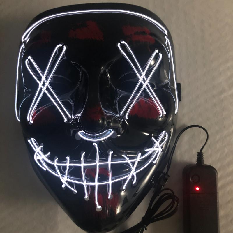Halloween Mask Mixed Color Led Mask Party Masque Masquerade Masks Neon Maske Light Glow In The Dark Horror Mask Glowing Mask