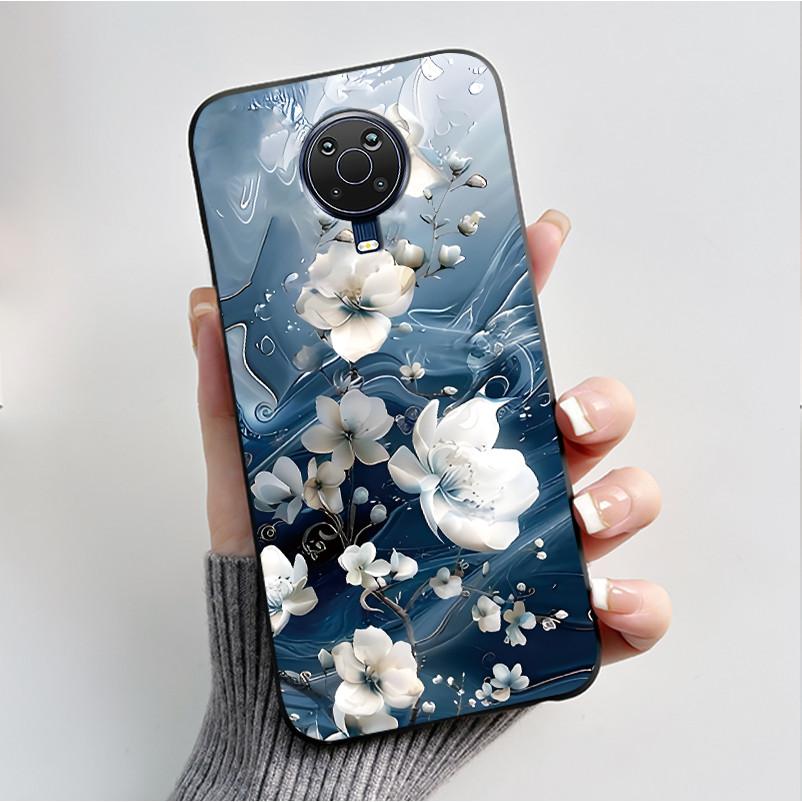Printed Phone Case For Nokia G10 / Nokia G20 / Nokia 6.3 Fundas Soft Silicone Black Shell Cover Cute Flower Cartoon Casing Coque
