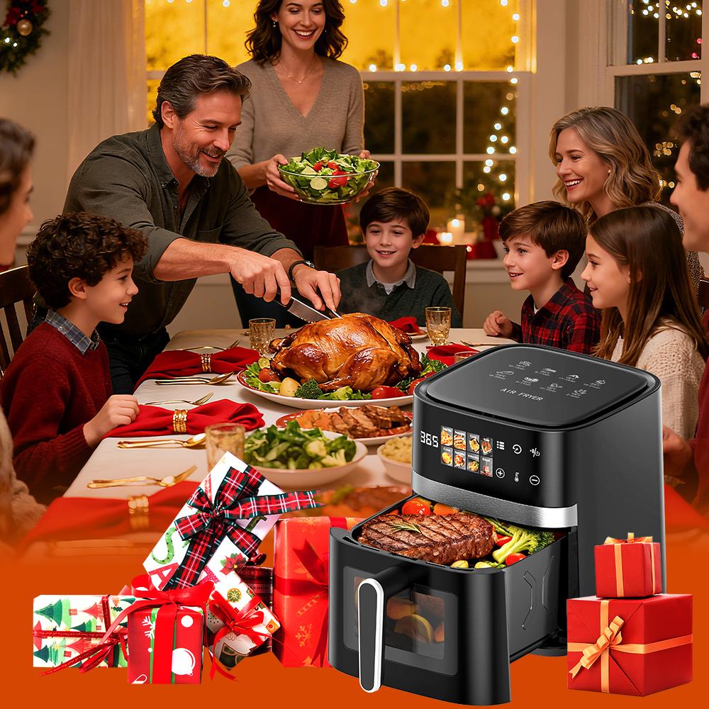 Фритюрница 6 л Стеклянный видимый стиль Легко чистить Бытовая Многофункциональная Все-в-одном Электрическая фритюрница