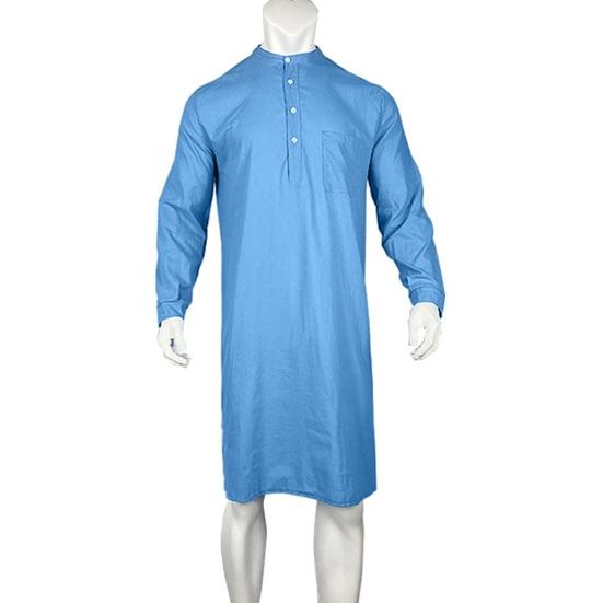 Мужская пижамная рубашка с длинным рукавом, однотонная универсальная ночная рубашка, повседневная одежда, дизайнерская рубашка с пуговицами, мужская поставка