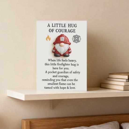 Yousheng Карманный талисман пожарного Мини-карманный жетон-обнимашка пожарного Маленькая обнимашка храбрости Памятный вдохновляющий подарок для пожарных